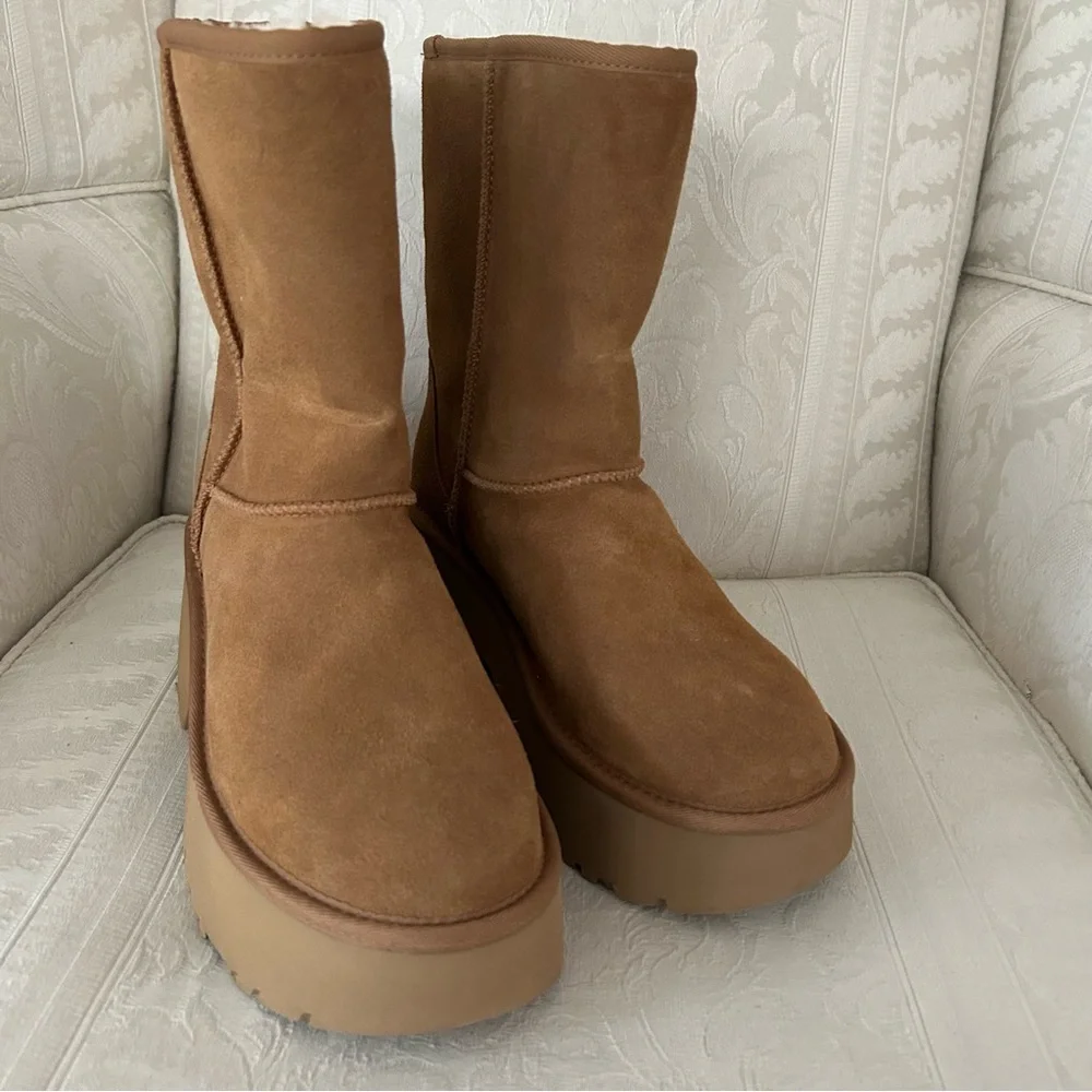UGG® Classic New Heights Short Boot - Chestnut women size 9